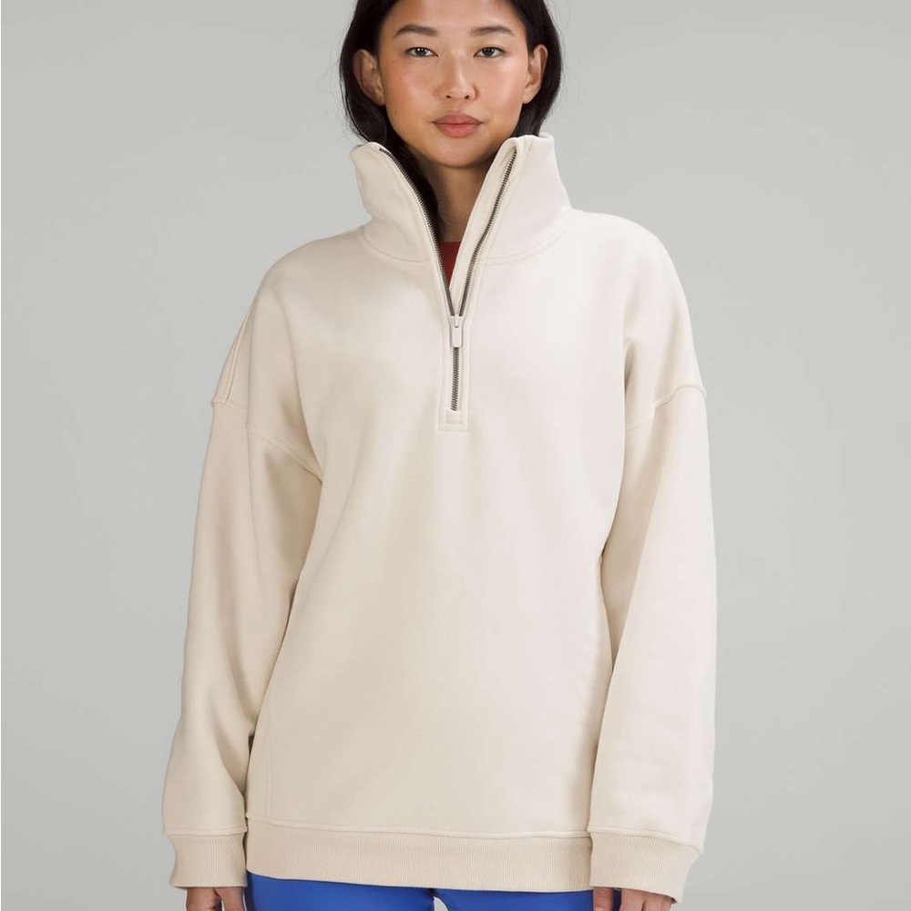 Lululemon Athletica Cream Half-Zip Sweatshirt